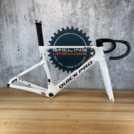 Low Mile! QuickPro ER:One Medium Carbon Disc Brake Frameset 700c Starlight White