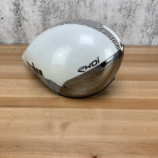 Low Mile! Ekoi Veloce Medium 55-59cm Ironman White TT/Triathlon Cycling Helmet