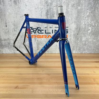 Festka One Blue Carbon Rim Brake 53cm Custom Road Bike Frameset 700c 1590g