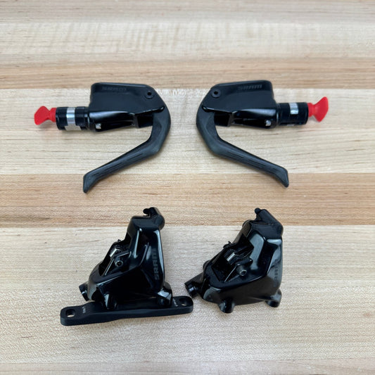 Low Mile! SRAM S900 Aero HRD TT/Triathlon Disc Brake Levers w/ Calipers 470g