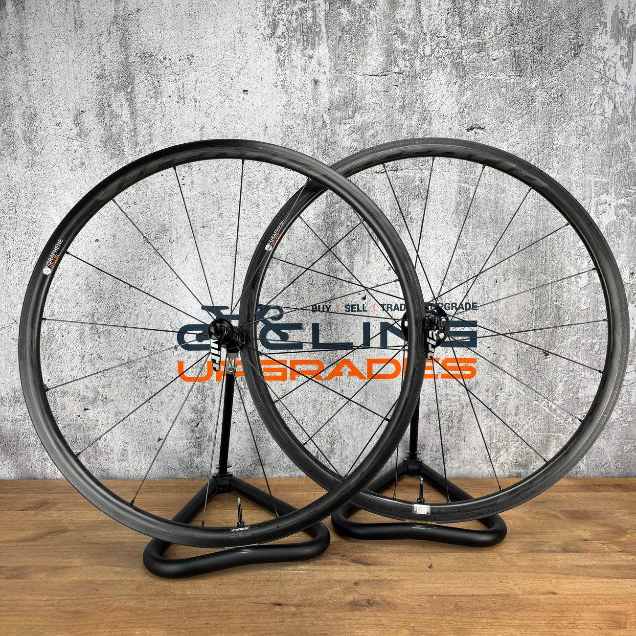 Low Mile! Vittoria Qurano 30 Graphine Plus Tubeless Rim Brake Carbon Wheelset 1502g