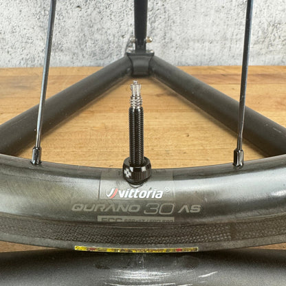 Low Mile! Vittoria Qurano 30 Graphine Plus Tubeless Rim Brake Carbon Wheelset 1502g