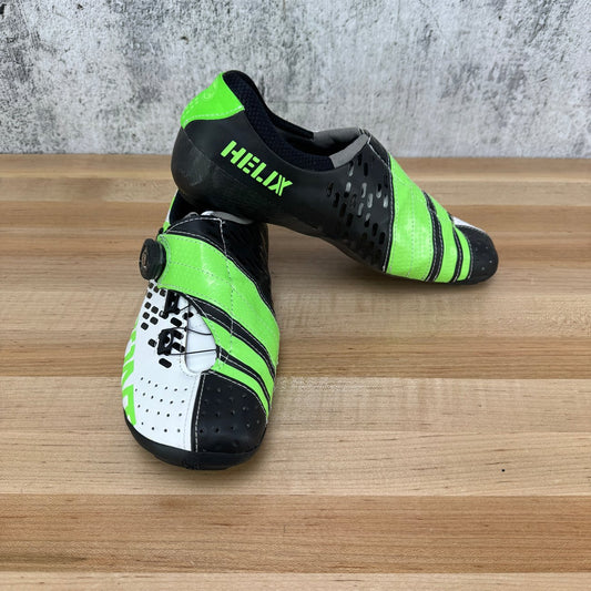 Low Mile! Bont Helix Men's 43 EU Green Carbon 3-Bolt Cycling Shoes