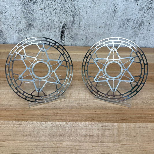Low Mile! Pair KCNC Nordit CL 160mm Centerlock Silver Disc Brake Rotors 166g