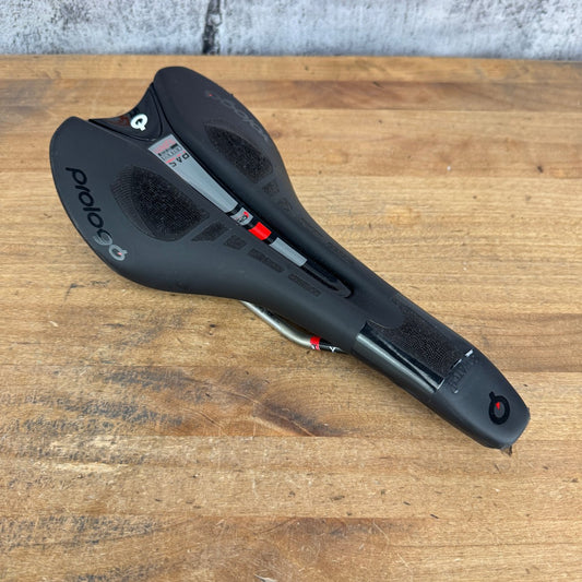 Low Mile! Prologo Nago Evo CPC 7x7mm Tirox Rails 134mm Bike Saddle 239g