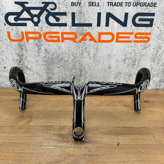 Low Mile! Shimano PRO Stealth Evo Carbon 130mm x 44cm Integrated Handlebar 414g