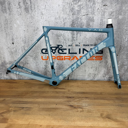 New! 2023 Factor O2 VAM 54cm Carbon Disc Frameset 700c Ornate Azure 1340g