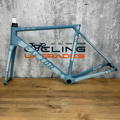 New! 2023 Factor O2 VAM 54cm Carbon Disc Frameset 700c Ornate Azure 1340g