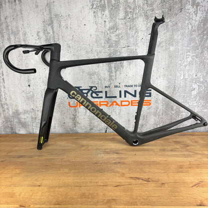 2024 Cannondale SuperSix EVO Hi-Mod 56cm Carbon Frameset Smoke Black Momo Bar