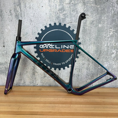 New! 2025 Allied Able FS09 Harlequin Purple to Green 54cm Carbon Disc Frameset