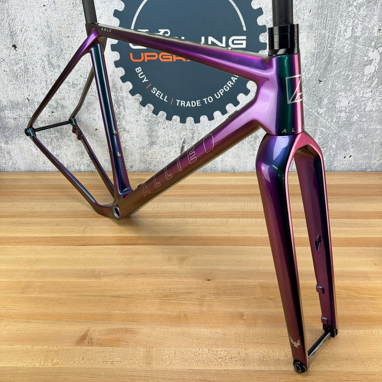 New! 2025 Allied Able FS09 Harlequin Purple to Green 54cm Carbon Disc Frameset