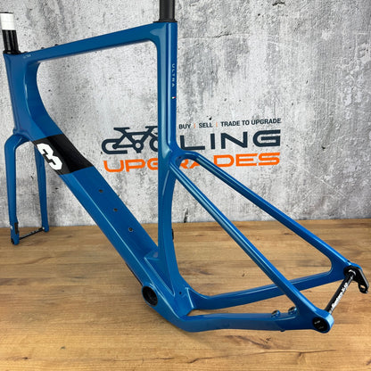 New! 3T Exploro Ultra 61cm Indigo Carbon Gravel Disc Brake Frameset 700c 2402g