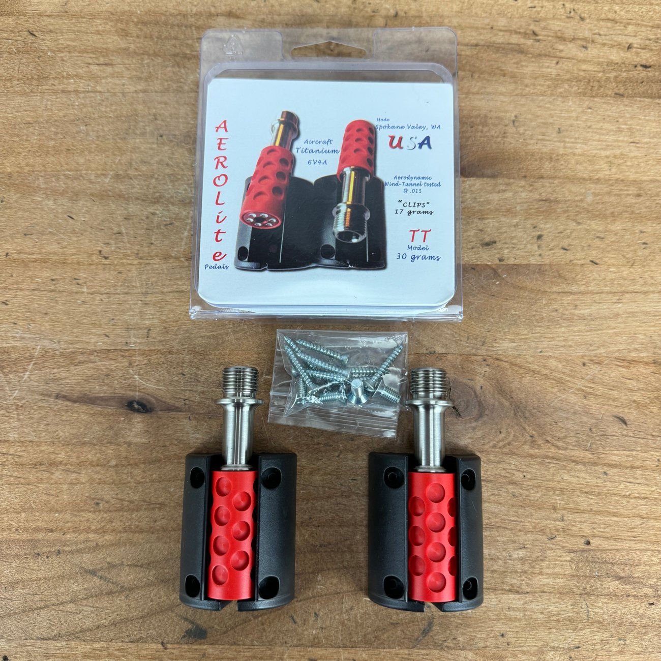 New! AeroLite Titanium TT Aero Clipless Bike Pedals 66g + Cleats