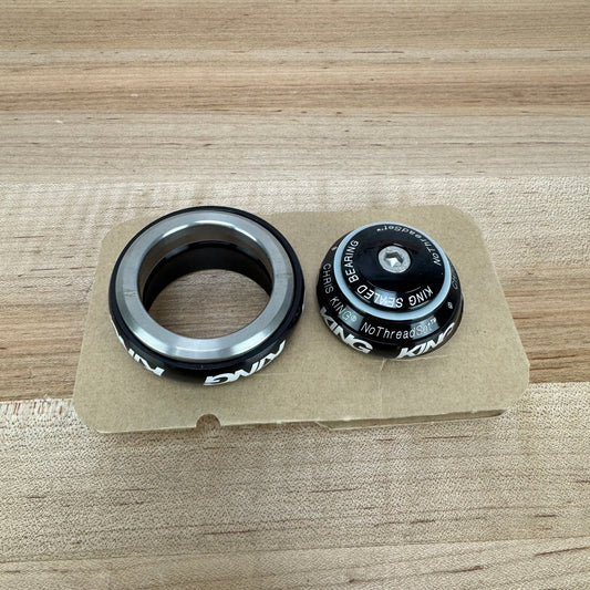 New! Chris King Inset 7 Gloss Black Bold Logo for 1 1/8"-1.5" Tapered Headset