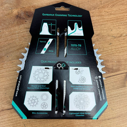 New! Garbaruk 1x 44t Direct Mount Road/Gravel Silver Bike Chainring 85g
