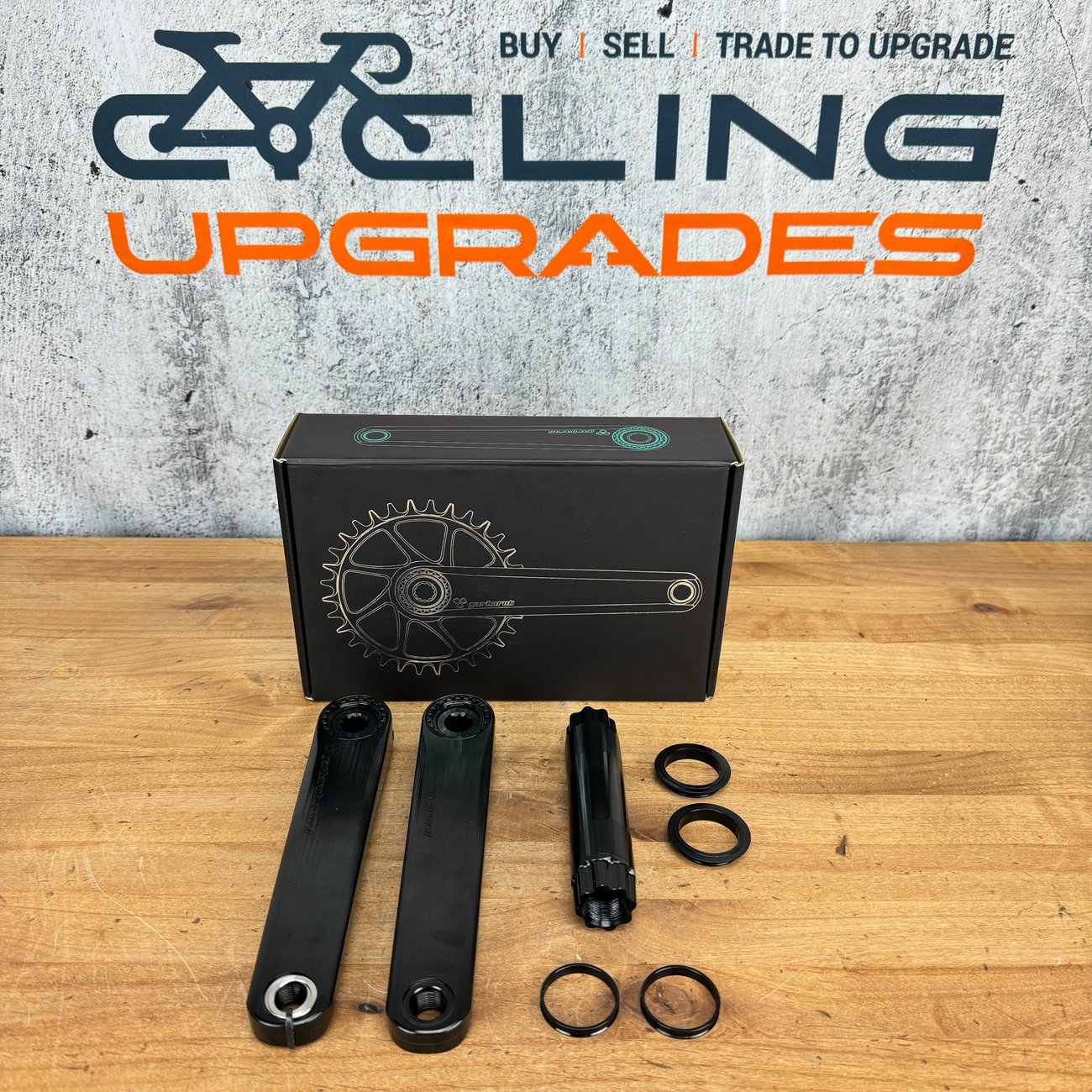 New! Garbaruk 170mm Black/Black Alloy Road/Gravel Bike Crankset 416g