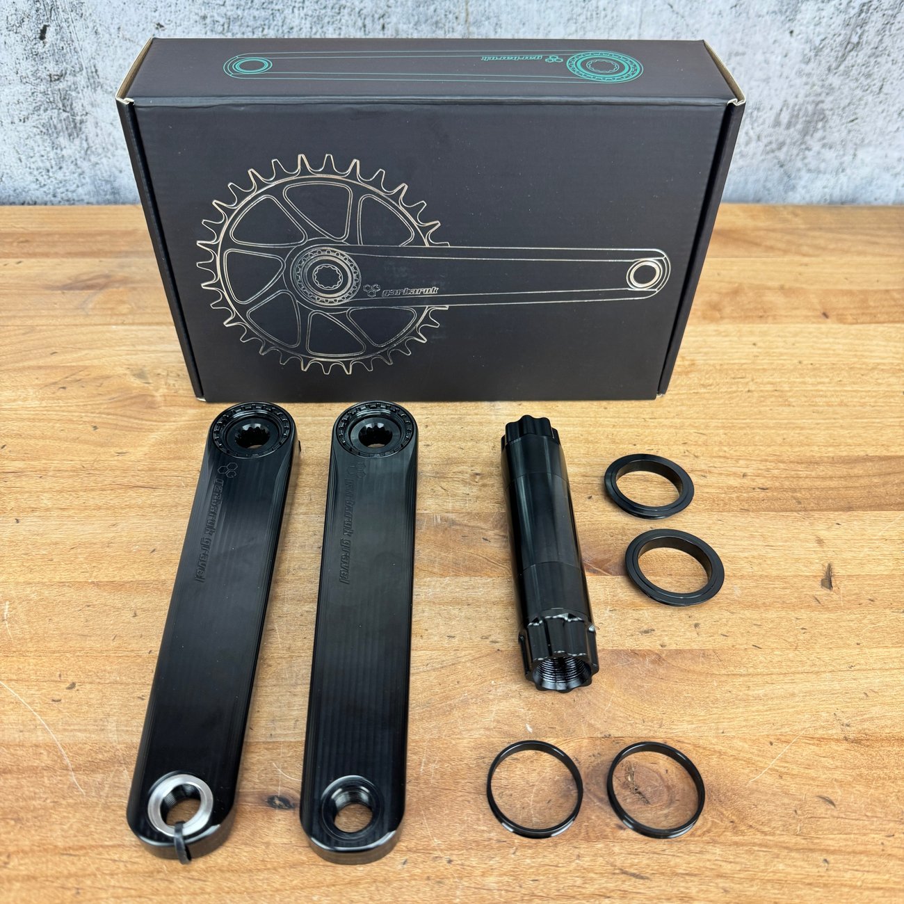 New! Garbaruk 170mm Black/Black Alloy Road/Gravel Bike Crankset 416g