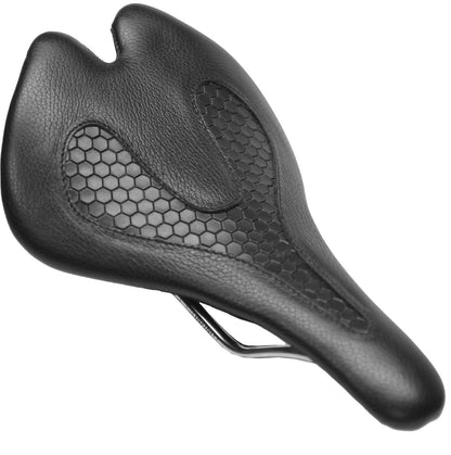New! Infinity Elite E1X Black Leather 7x7mm Stainless Rails Comfort Bike Saddle
