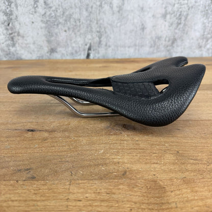 New! Infinity Elite E2X Black Leather 7x7mm Stainless Rails Comfort Bike Saddle