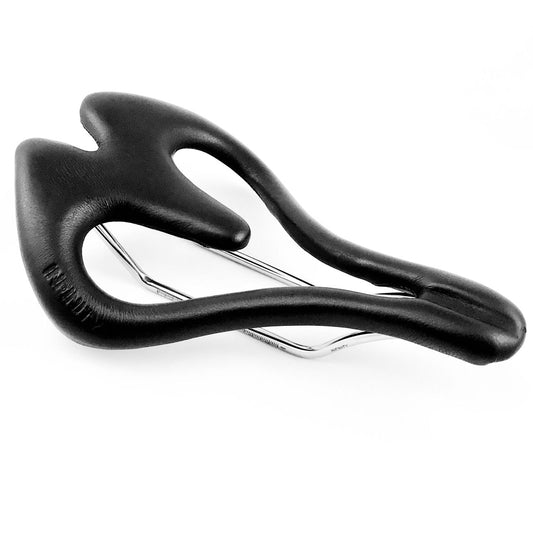 New! Infinity Elite E3 Black Leather 7x7mm Stainless Rails Comfort Bike Saddle