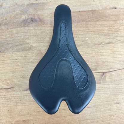 New! Infinity Vegan V1X Black 7x7mm Stainless Rails Comfort Bike Saddle