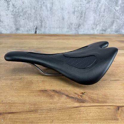 New! Infinity Vegan V1X Black 7x7mm Stainless Rails Comfort Bike Saddle