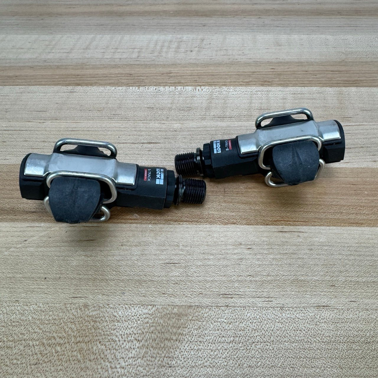 Low Mile! Look S-Track Carbon Titanium Clipless MTB/Gravel Bike Pedals 230g