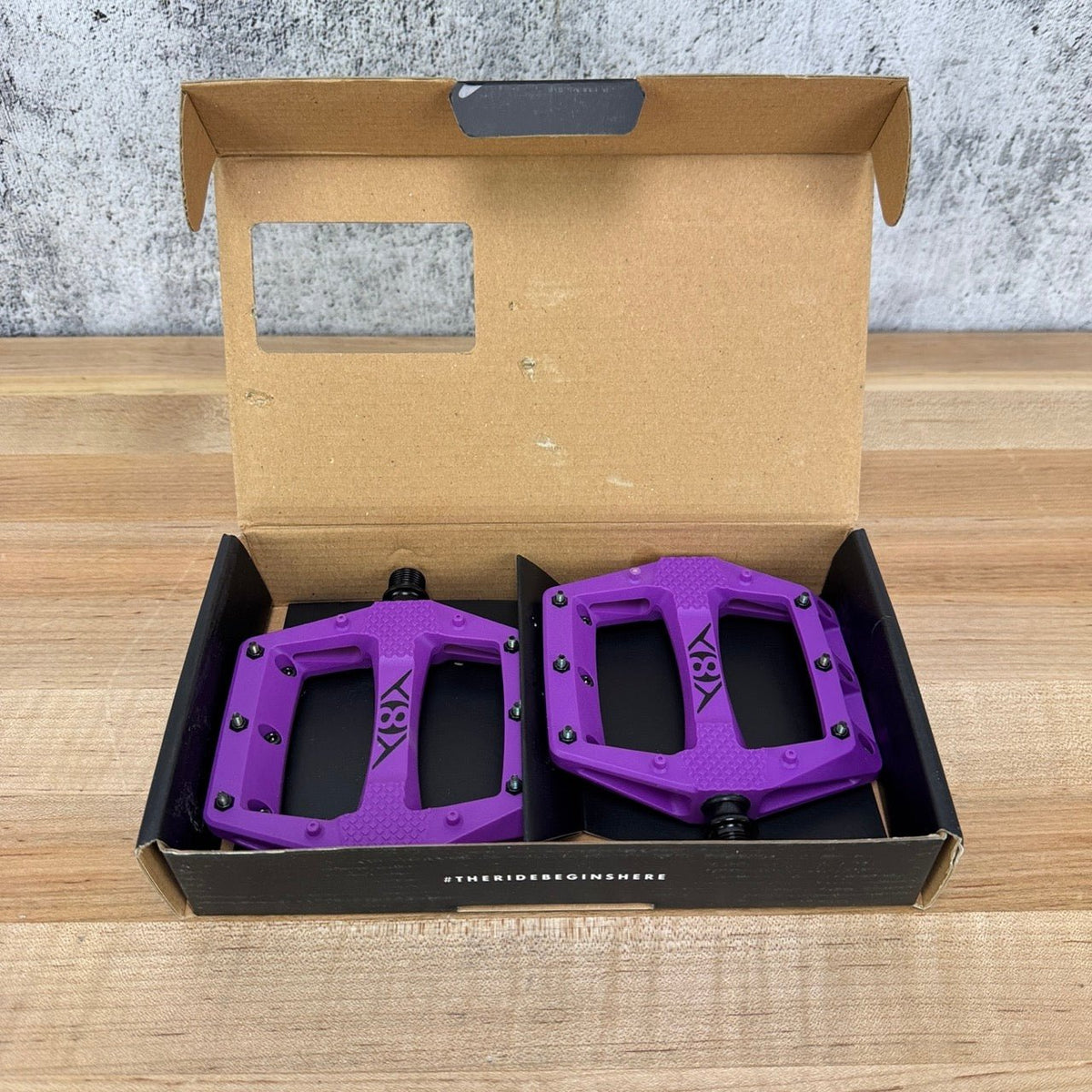 New! Origin8 Strapd Purple Composite Platform/Flat MTB Bike Pedals 364g MSRP $60 — photo 1 of 3