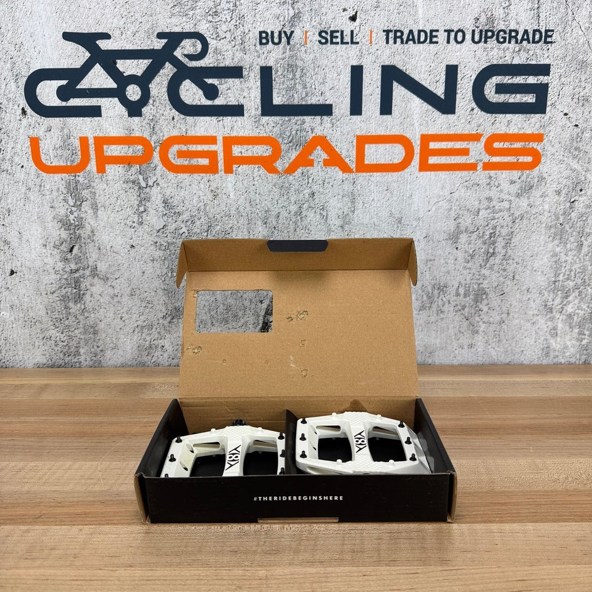 New! Origin8 Strapd White Composite Platform/Flat MTB Bike Pedals 364g MSRP $60 — photo 2 of 3