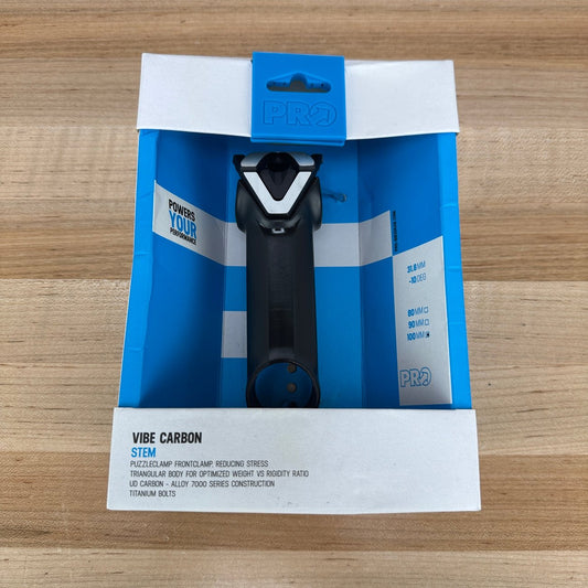New! PRO Vibe Carbon 100mm 31.8mm -10 Degree Alloy Stem 1 1/8" MSRP $340