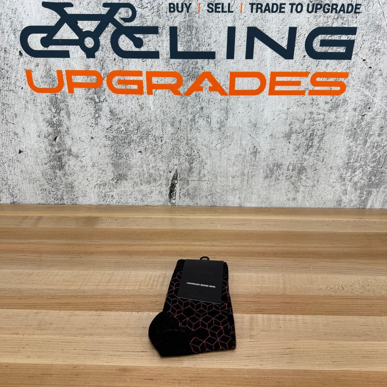 New! Rapha Lightweight Merino Block Medium Black Cycling Socks