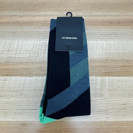New! Rapha Merino Patterned Long Large Black Cycling Socks MSRP $30