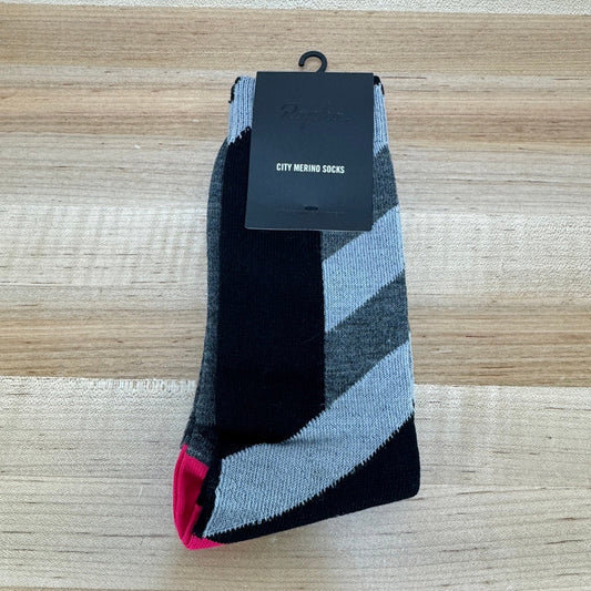 New! Rapha Merino Patterned Long Large Grey Cycling Socks MSRP $30