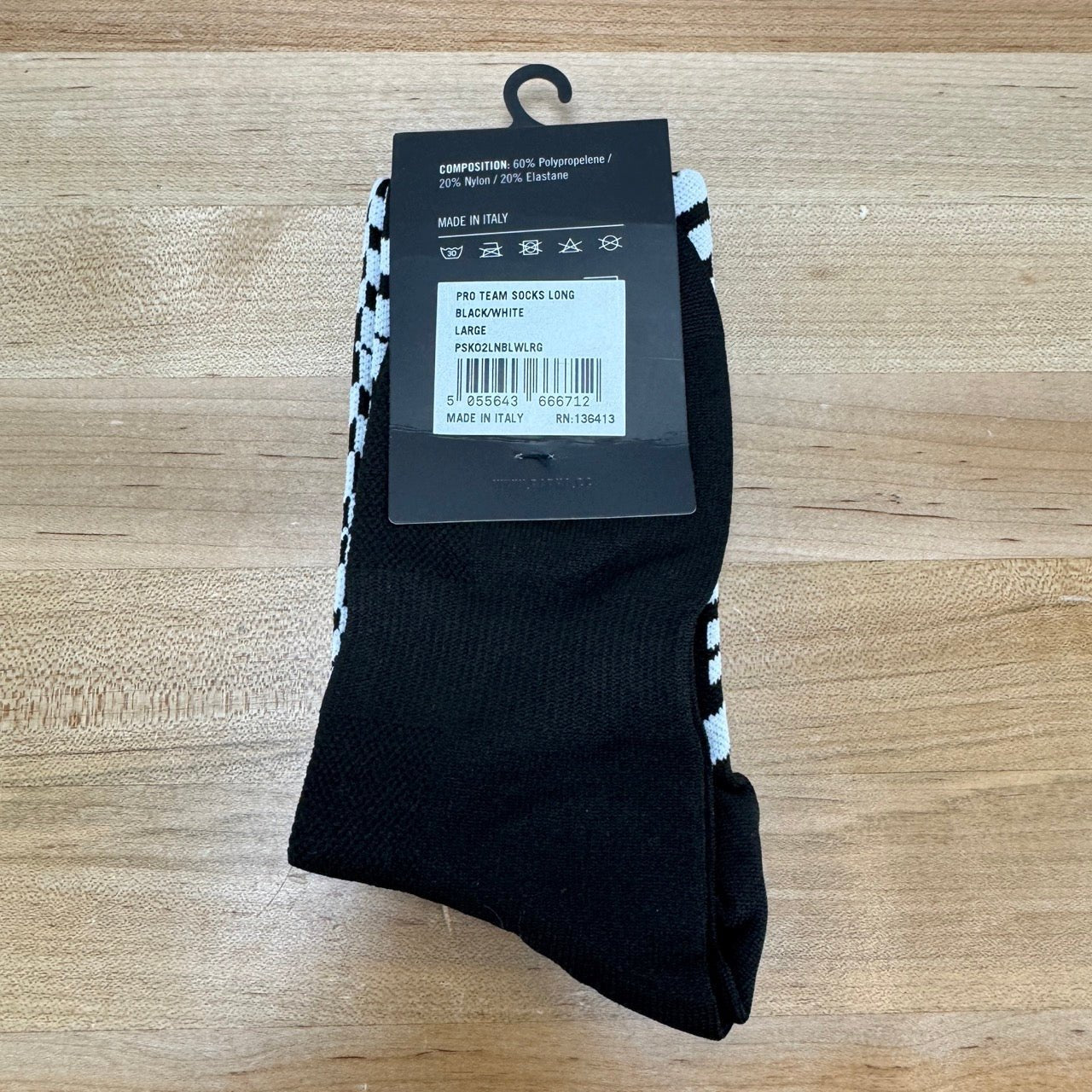 New! Rapha Pro Team Long Large Black/White Cycling Socks