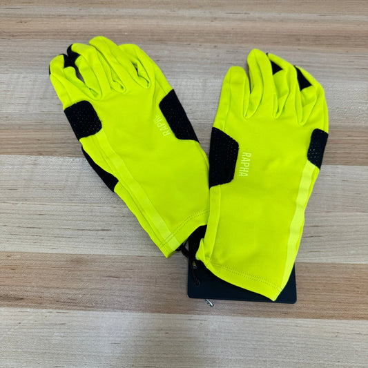 New! Rapha Pro Team Men's Medium Yellow Cycling Gloves MSRP $125