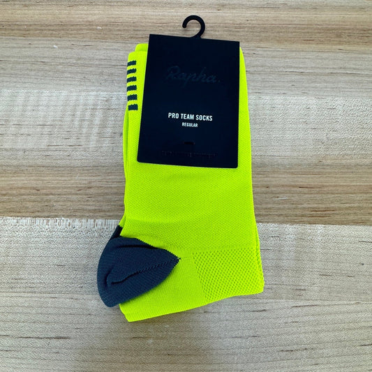 New! Rapha Pro Team Regular Large Yellow Cycling Socks MSRP $30
