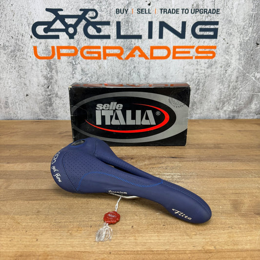 New! Selle Italia Flite Gel Flow Trans Am 7x7mm Titanium Rails Blue NOS Saddle