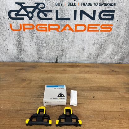New! Shimano SH11 SPD-SL Cleats Set for Road Pedals Yellow 6 Degree Float 3-Bolt
