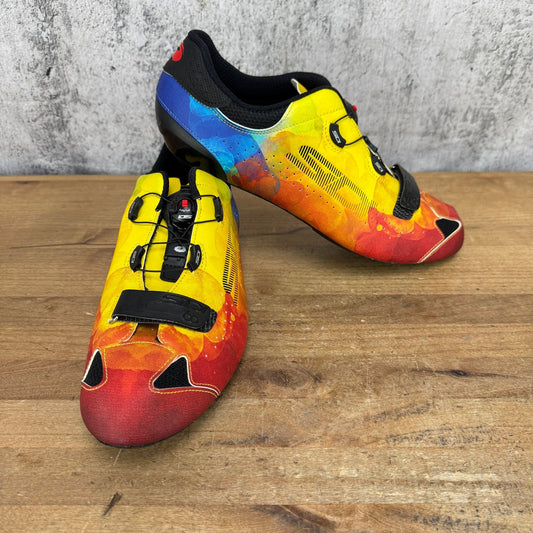 New! Sidi Sixty Multicolor Limited Edition 2021 EU 46 3-Bolt Cycling Shoes 649g