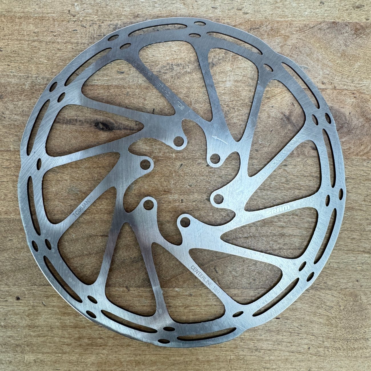 New! SRAM CenterLine 180mm 6-Bolt Single Bike Disc Brake Rotor 148g MSRP $60