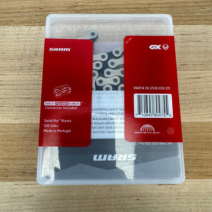 New! SRAM Eagle GX 126 Links 12-Speed Silver/Black MTB Bike Chain MSRP $45