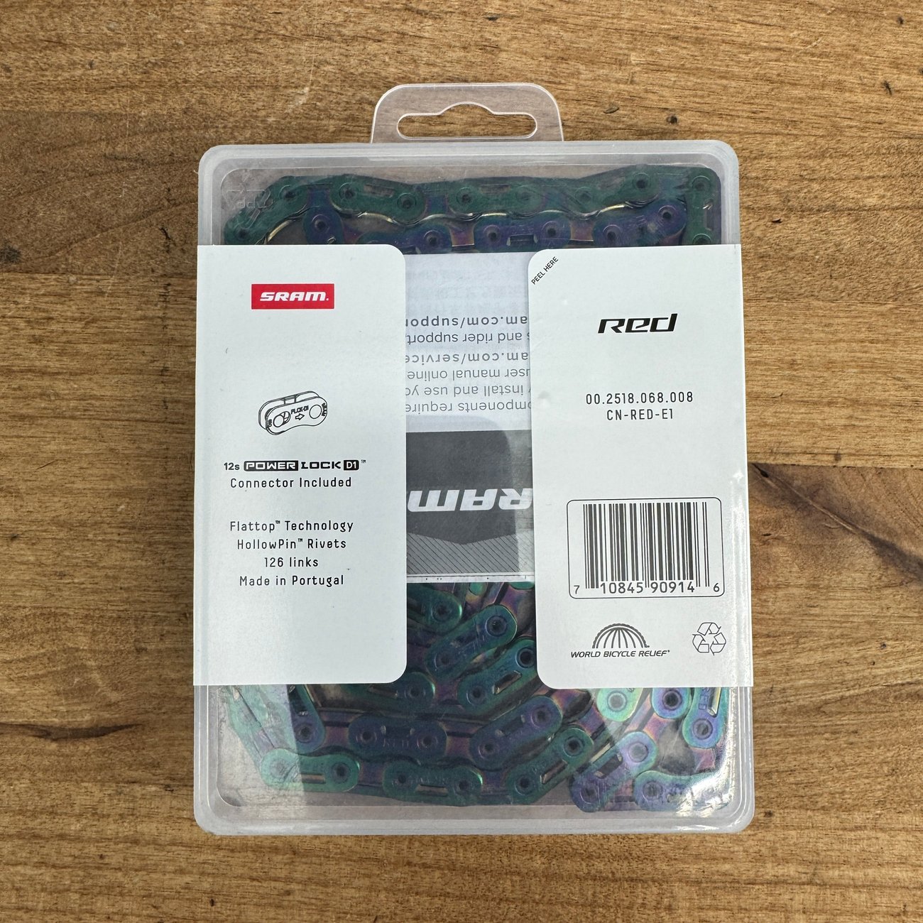 New! SRAM Red AXS E1 Flattop 12/13-Speed 126 Links Rainbow Bike Chain MSRP $120