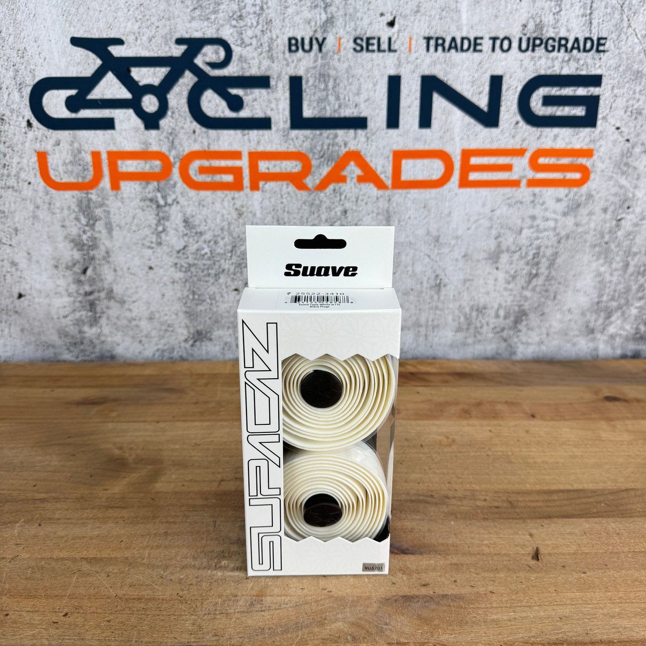 New! Supacaz Suave White w/ SL Black Plugs 2.5mm Handlebar Bar