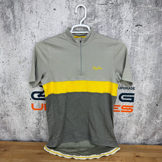 Rapha Short Sleeve Merino Wool Blend Men's Large Grey Cycling Jersey