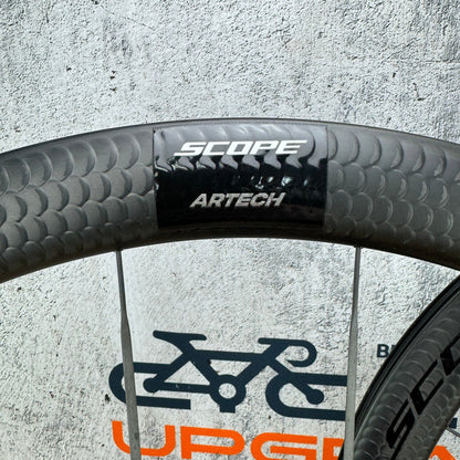 Ridden Once! Scope Artech 6 Carbon Tubeless Disc Brake Wheelset 700c 1145g