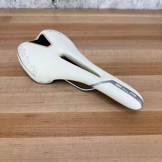 Selle Italia SLR 135mm 7x7mm Titanium 316 Rails White Bike Saddle 234g