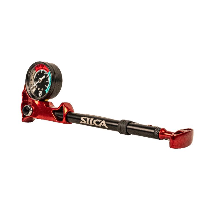Silca Ultimate Mountain Bike Shock Pump Red/Black 0-300 PSI Fork & Shock Pump