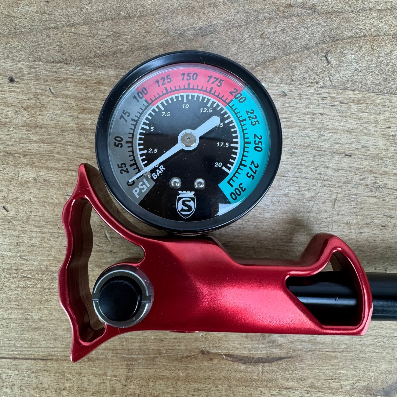 Silca Ultimate Mountain Bike Shock Pump Red/Black 0-300 PSI Fork & Shock Pump