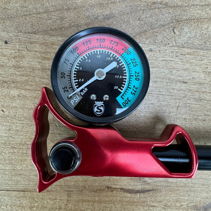Silca Ultimate Mountain Bike Shock Pump Red/Black 0-300 PSI Fork & Shock Pump