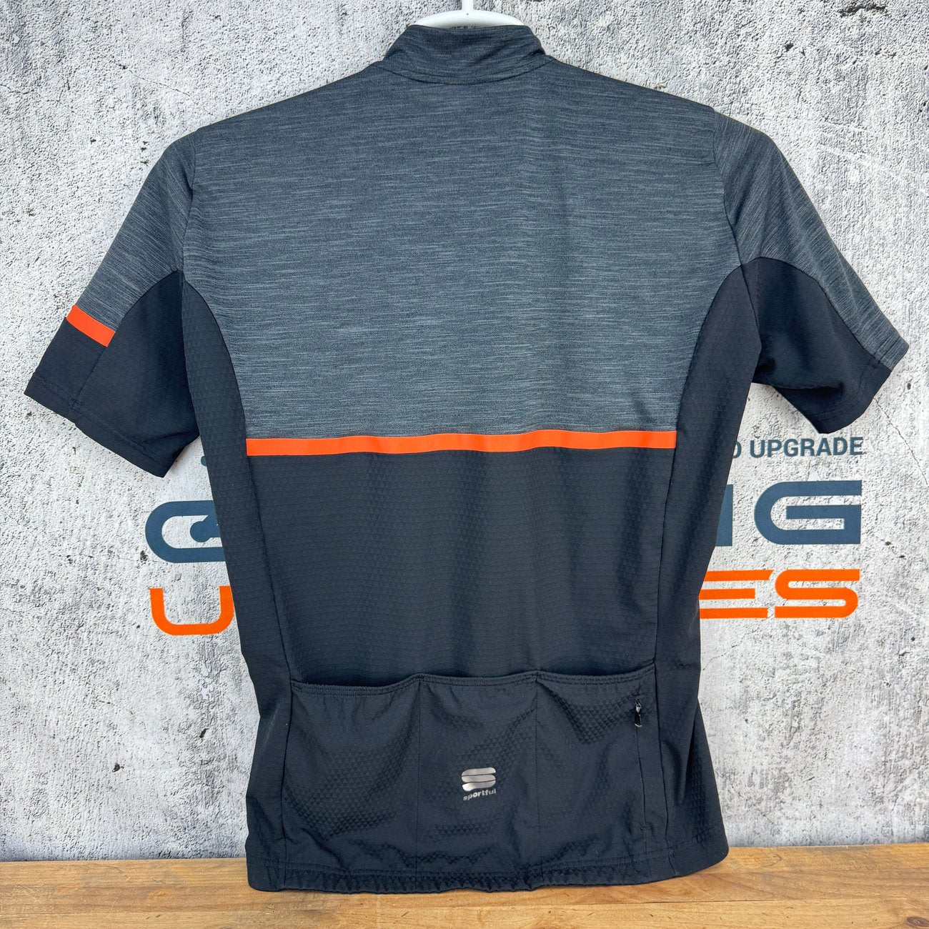Sportful Black/Gray Men's Large Short Sleeve Cycling Jersey w/ Zipper Pocket